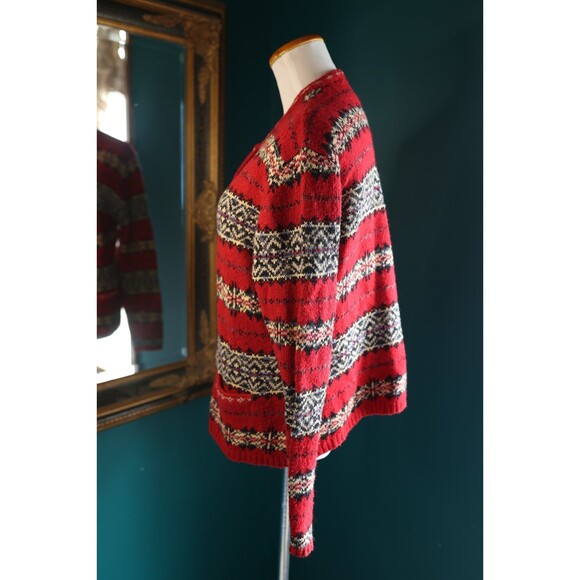Vintage Hunt Club Button Down Sweater Cardigan Fair Isle Wool Blend Cottage L - Picture 10 of 12